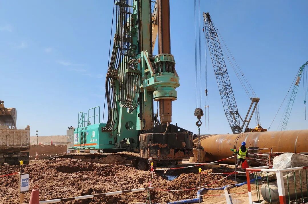 中国水电基础局携手上海金泰，共筑中东基建新里程碑106.16米超深桩